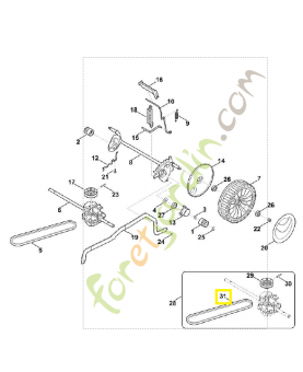 Courroie trapézoïdale 6358-704-2190. Pièce détachée Stihl / Vicking