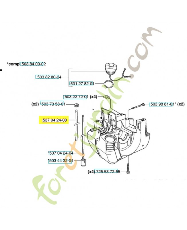 Tuyau 537042403. Pièce de rechange Husqvarna