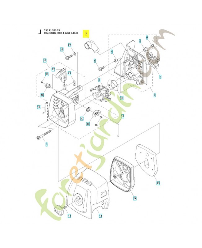 Tube 537341301 husqvarna- Pièce de détachée Husqvarna 537341301