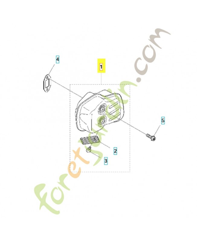 SILENCIEUX COMPLET 523032601. Pièce de rechange Husqvarna