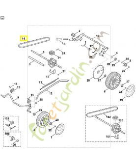 Courroie 6350-704-2101. Pièce détachée Stihl / Vicking