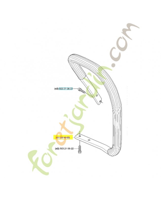 Poignée avant 501534502 et 501534503. Pièce de rechange Husqvarna 