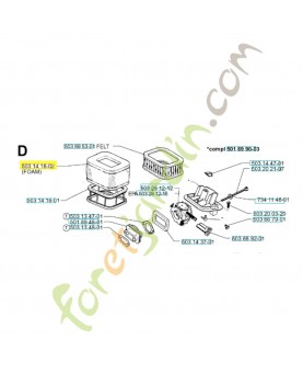 Filtre a air 503141802. Pièce de rechange Husqvarna 