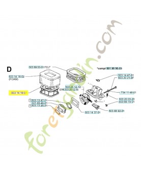 Support de filtre 503141601. Pièce de rechange Husqvarna 