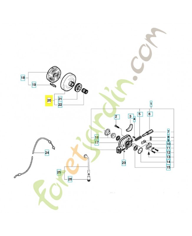 Cloche d embrayage 503143204. Pièce de rechange Husqvarna Cloche d embrayage 503143204. Pièce de rechange Husqvarna