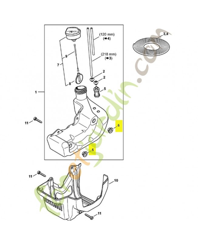 Pièce intercalaire 4140-352-8100. Pièce de rechange Sithl / Vicking