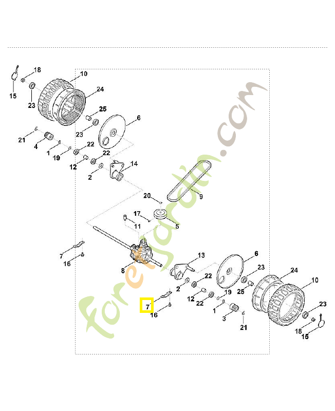 Support axe 6375-763-2810. Pièce de rechange Sithl / Vicking