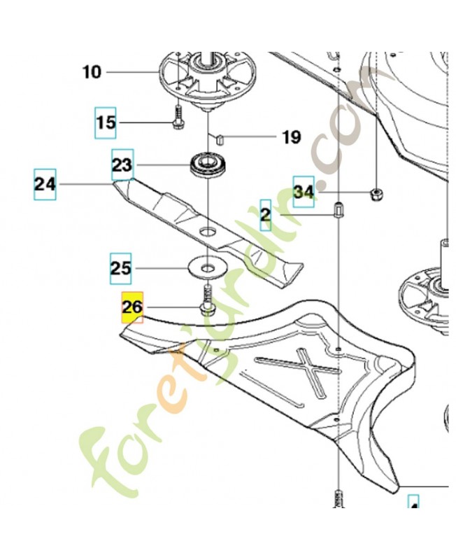 Vis 544114101. Pièce de rechange Husqvarna