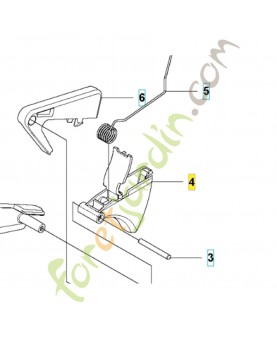 Gachette accélérateur husqvarna ref. 546835001 Remplace référence 544968501