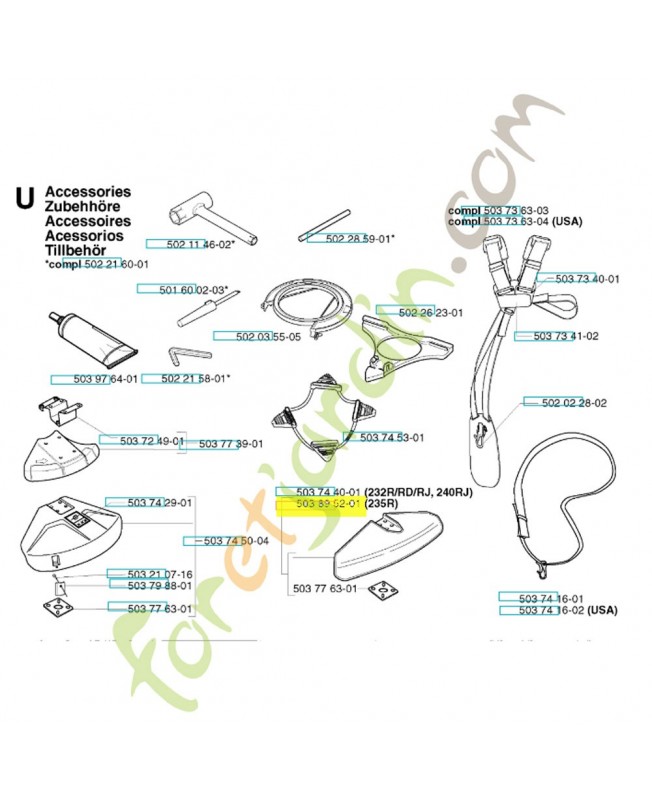 Protège lame 503895201. Pièce de rechange Husqvarna
