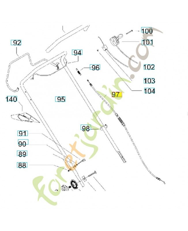 Cable de traction 544908002. Pièce de rechange Husqvarna