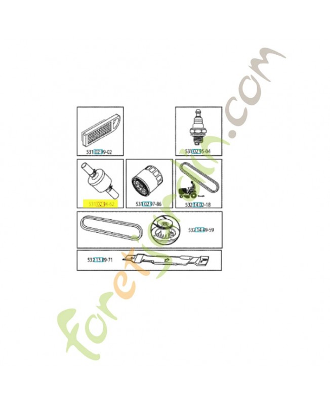 Filtre 531029862. Pièce de rechange Husqvarna 