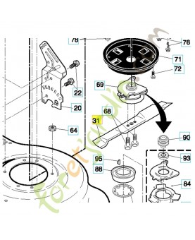 Lame 532180459. Pièce de rechange Husqvarna