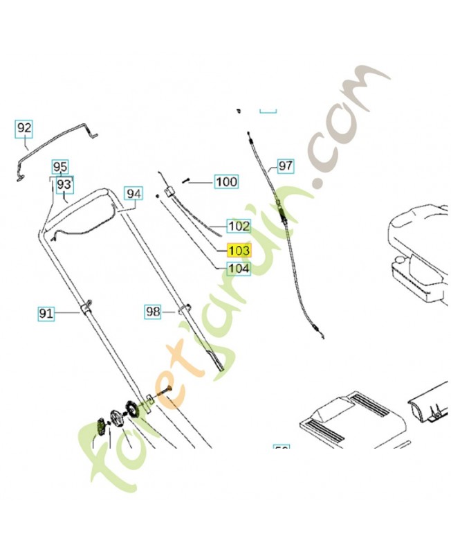 Support 531208043. Pièce de rechange Husqvarna