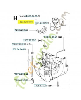 Bouchon de réservoir 503828004. Pièce de rechange Husqvarna