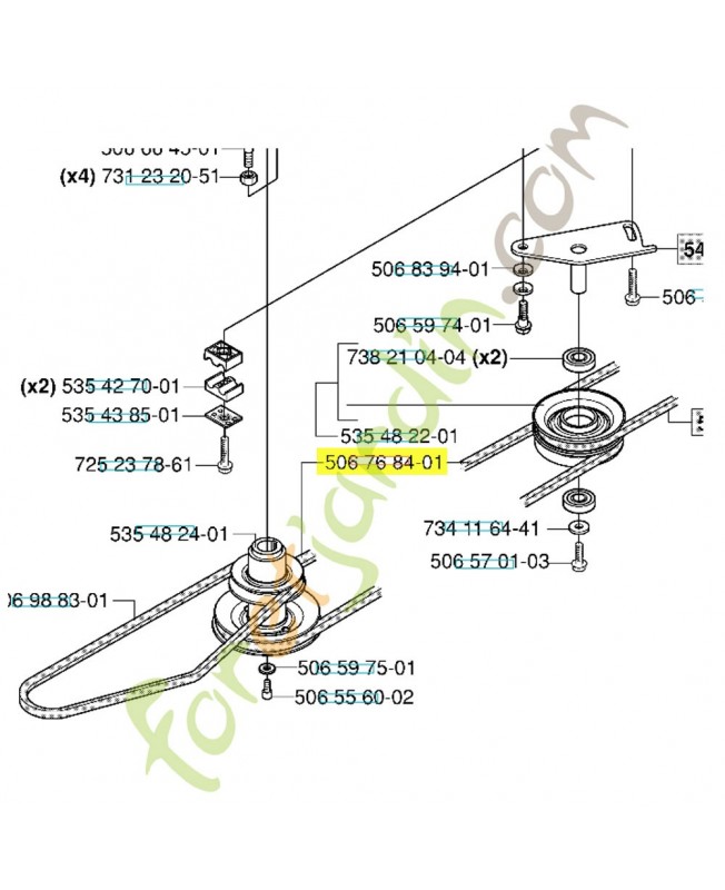 Courroie husqvarna ref. 589530501 Remplace référence 531005014 et 531008035 et 506768401