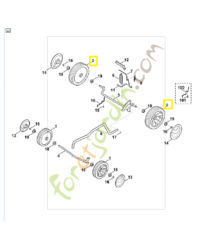 Roue d 200 6105-700-0491. Pièce de rechange Sithl / Vicking