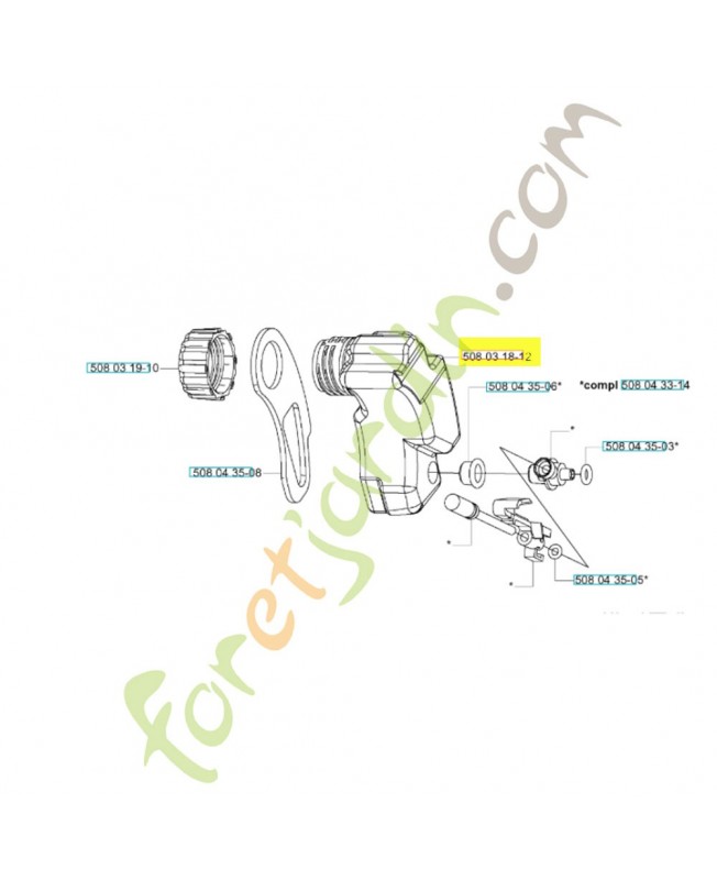 réservoir 508031813Pièce de rechange Husqvarna 