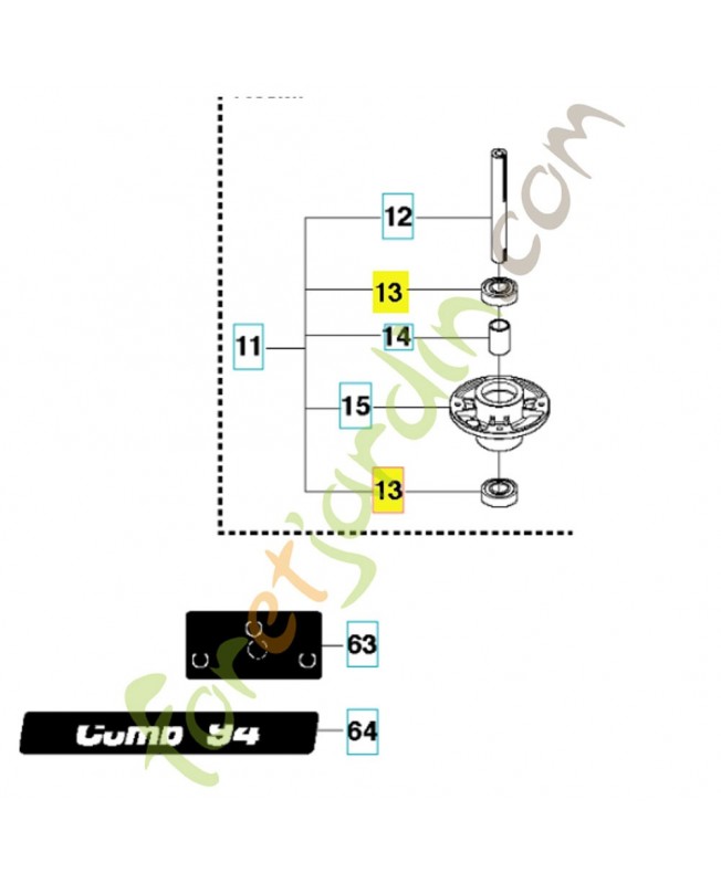Roulement de palier 738230434. Pièce de rechange Husqvarna