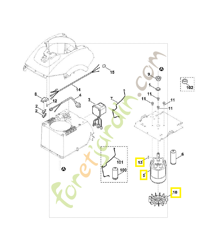 Moteur 6012-600-0200. Pièce de rechange Sithl / Vicking