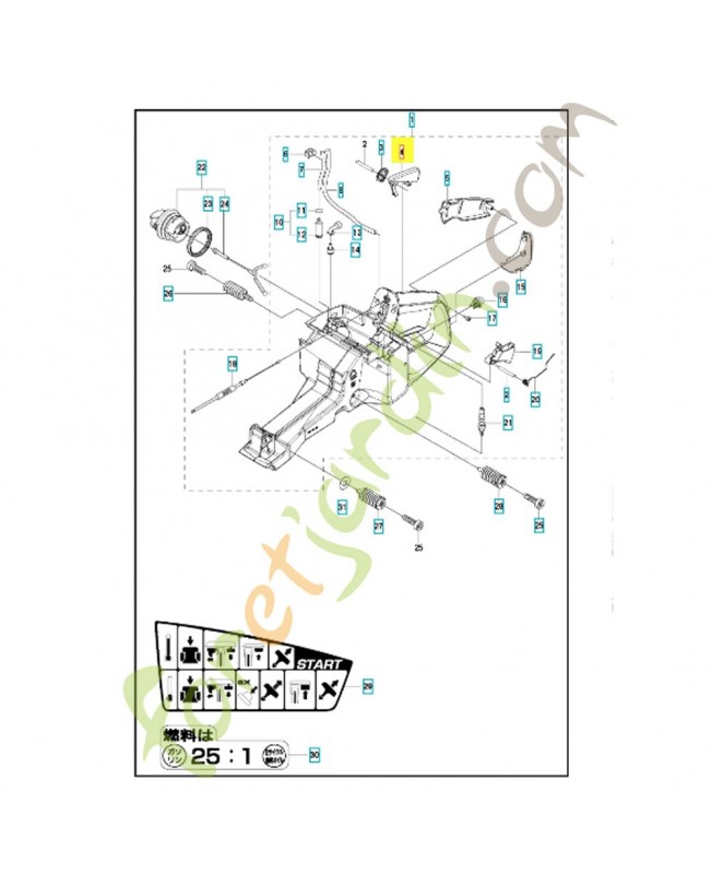 Verrouillage du papillon 510255201. Pièce détachée Husqvarna