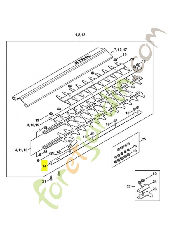 Glissiere de guidage 750mm Stihl réf 4226-740-6502