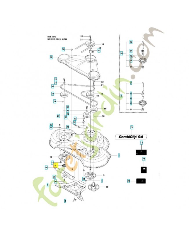 Support de lame 535504202. Pièce de rechange Husqvarna