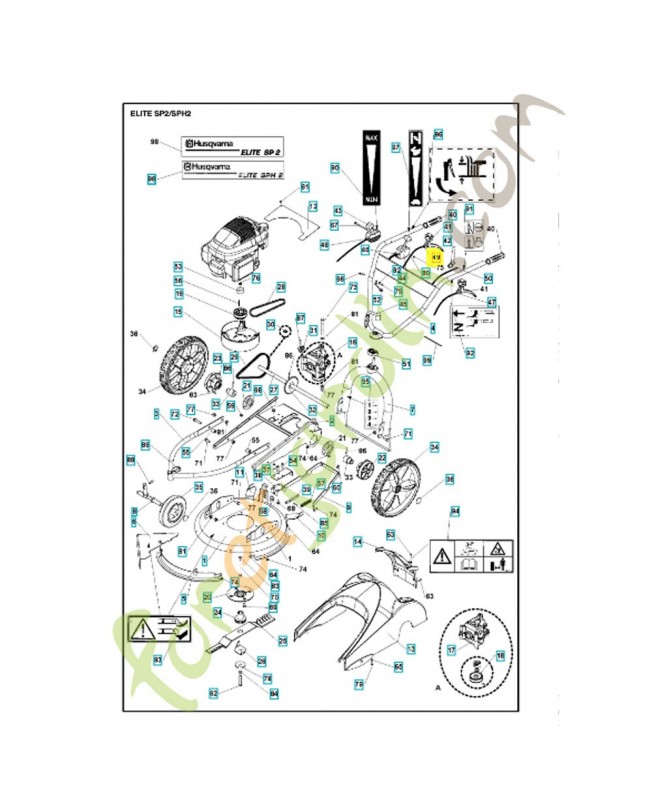Câble réglage de hauteur 531009453. Pièce de rechange Husqvarna