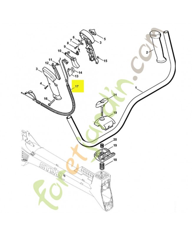 Cable commande des gaz