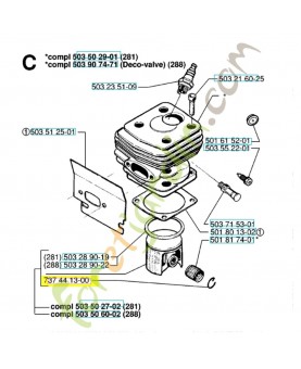 Clip 737441300. Pièce de rechange Husqvarna