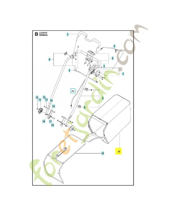 Bac de ramassage 587292301. Pièce détachée Husqvarna