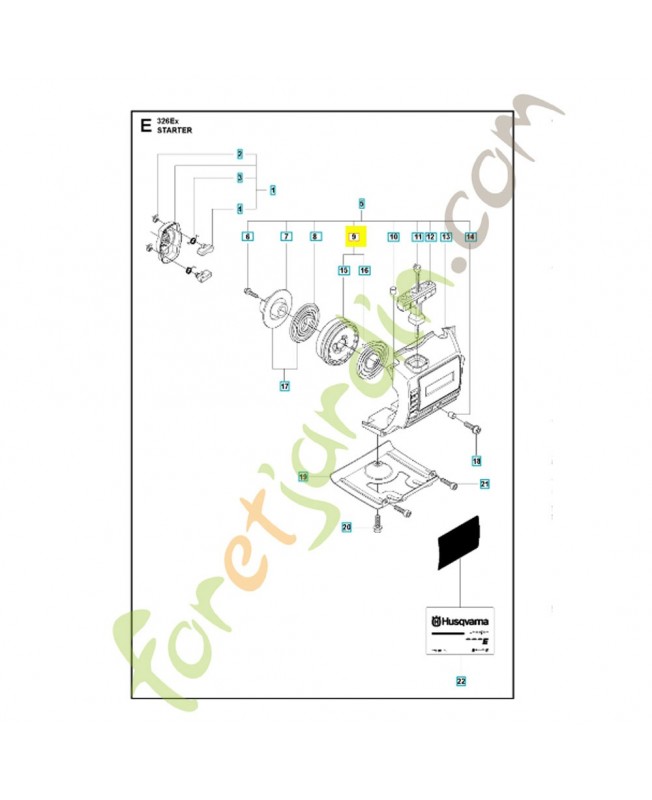 Poulie de démarreur 544166501. Pièce de rechange Husqvarna