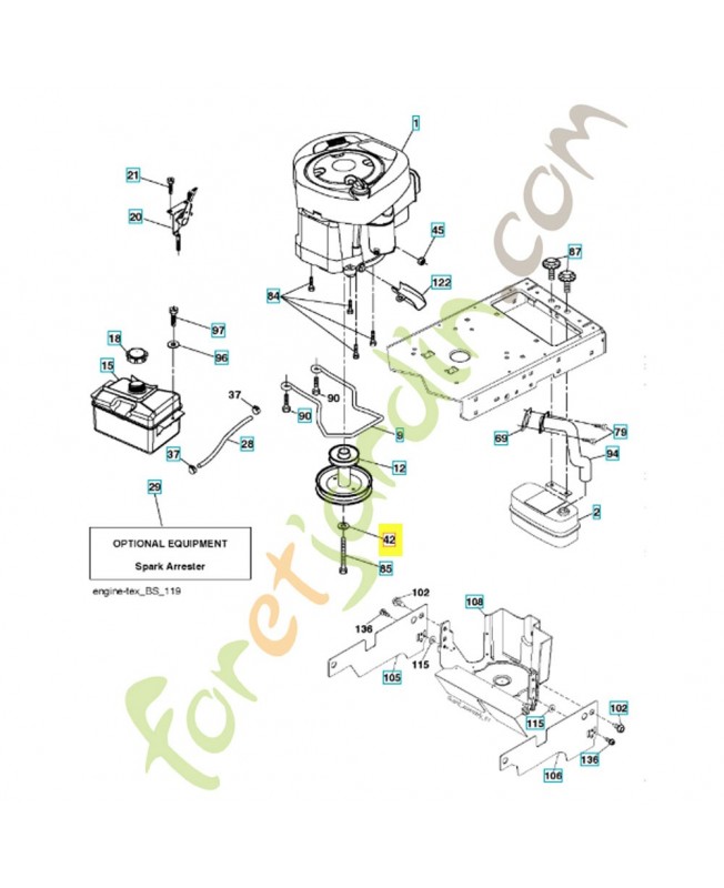Rondelle Husqvarna ref. 596238901 Remplace référence 810040700, 539990247, 539990427 et 539990247