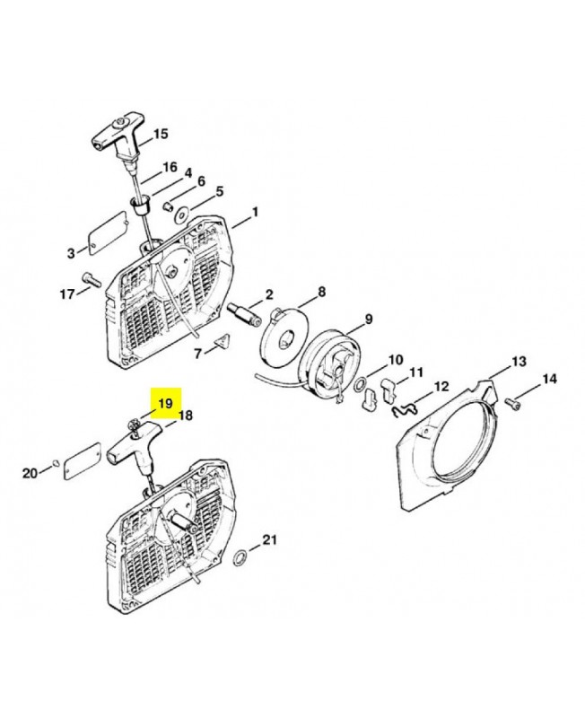 Câble de lancement 1107-195-8200 4.5x1000 mm Stihl 