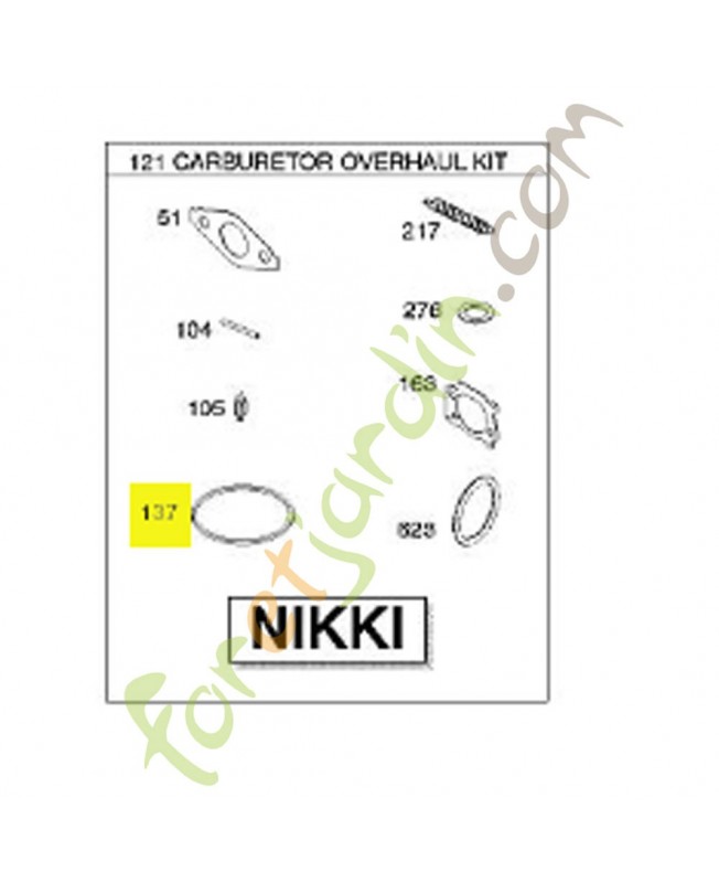 698538 Joint cuvette flotteur. Pièce de rechange pour moteur thermique Briggs et Straton