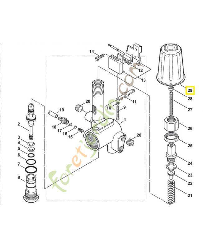 Bouton 4747-512-0400. Pièce détachée Stihl / Vicking