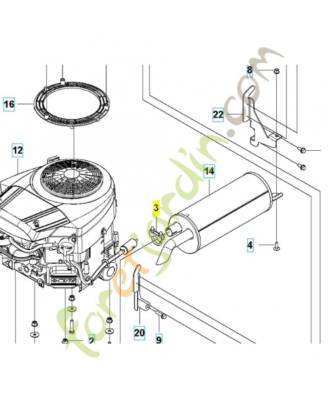 Agrafe 501152201. Pièce de rechange Husqvarna