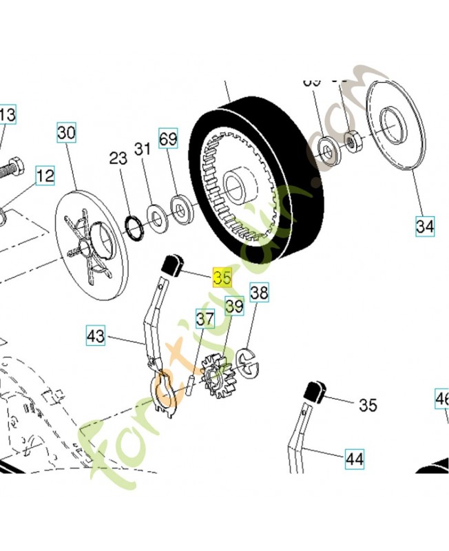 Bouton 532425242. Pièce de rechange Husqvarna