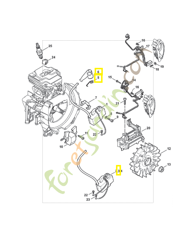 Appareil commande allumage 4147-400-4718. Pièce détachée Stihl / Vicking