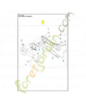 poignée complète 574193001. Pièce de rechange Husqvarna