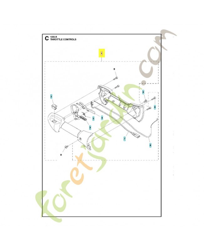 poignée complète 574193001. Pièce de rechange Husqvarna