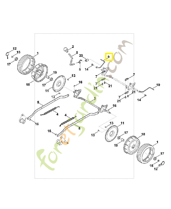 Racleur droit 6383-764-1210. Pièce détachée Stihl / Vicking