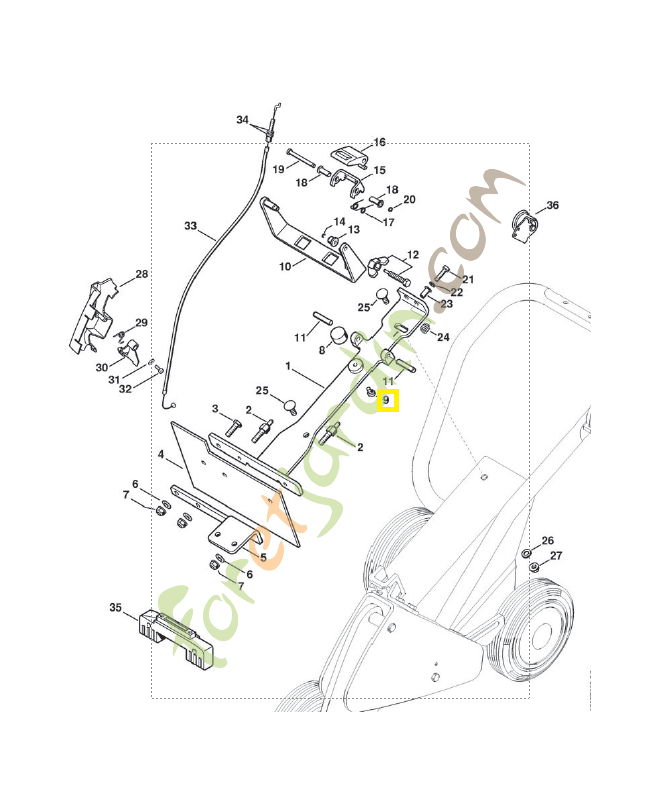 Vis tête fraisée m6x12 9062-319-1260. Pièce de rechange Sithl / Vicking