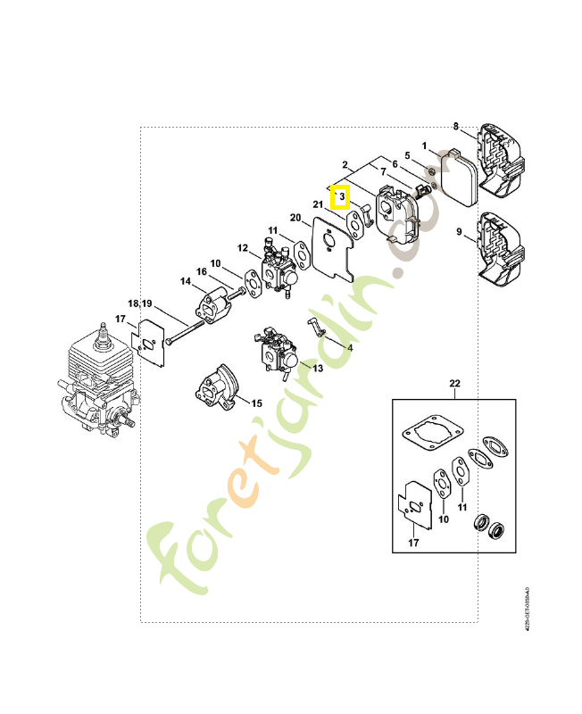 Levier 4229-141-3700. Pièce de rechange Sithl / Vicking