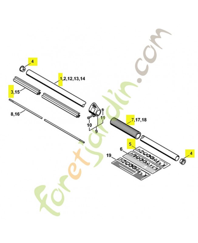 Tube complet référence 4230-710-7103 Tube complet référence 4230-710-7103