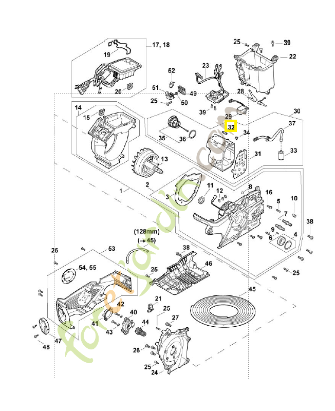 Tubulure de raccordement 0000-988-5224. Pièce détachée Stihl / Vicking