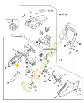 Pictogramme d'avertissement 0000-967-7388. Pièce détachée Stihl / Vicking
