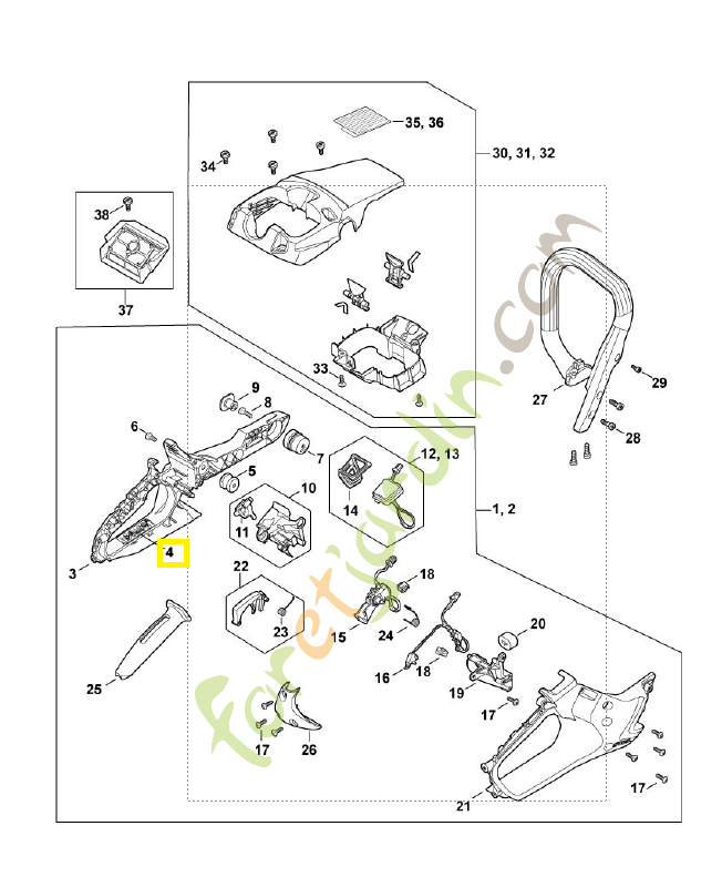 Pictogramme d'avertissement 0000-967-7388. Pièce détachée Stihl / Vicking
