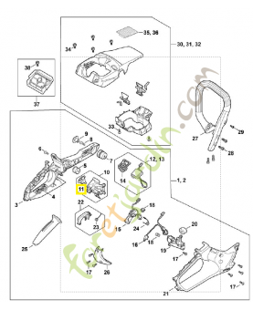 Touche d'activation MA02-430-7800. Pièce détachée Stihl / Vicking