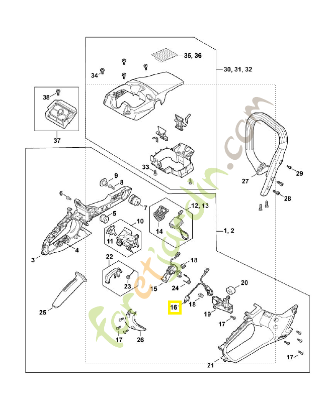 Faisceau de câbles MA02-440-3002. Pièce détachée Stihl / Vicking